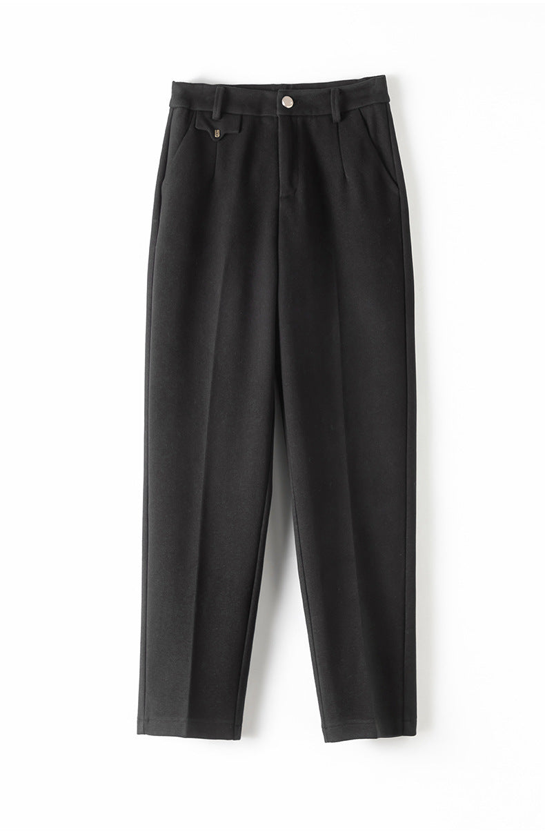 Casual High Waist Straight Maillard Trousers image 12