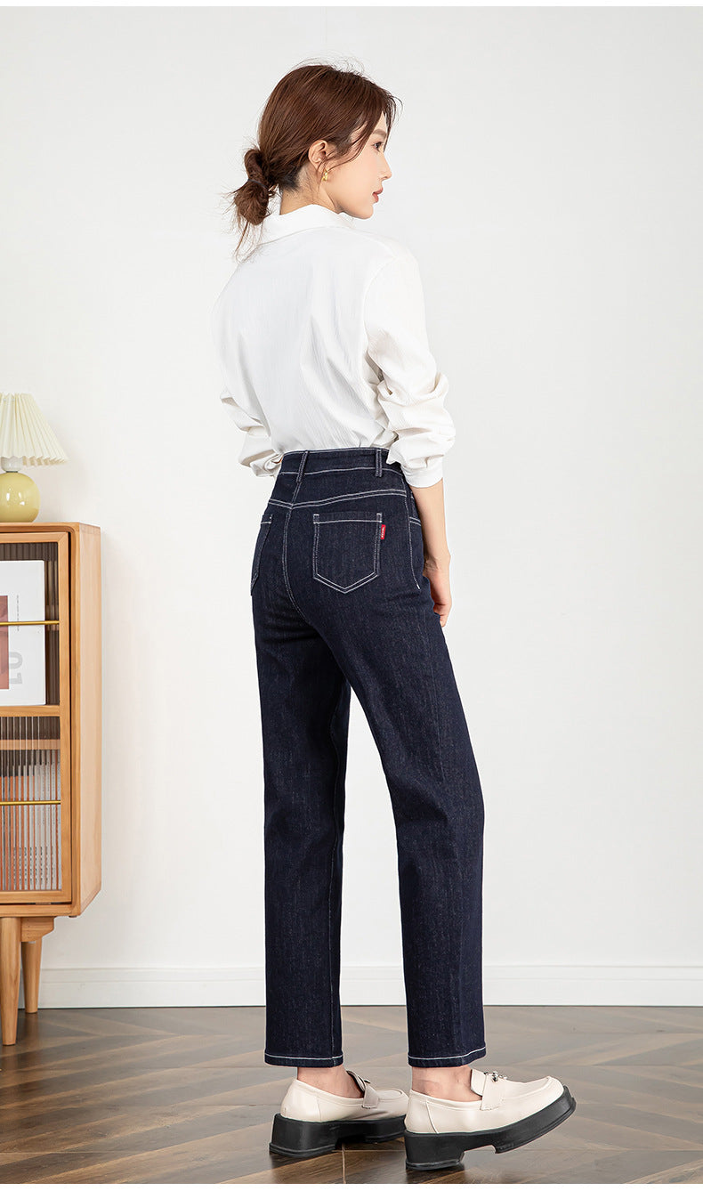 High-waisted Slim-fit Fade-resistant Straight-leg Trousers image 16