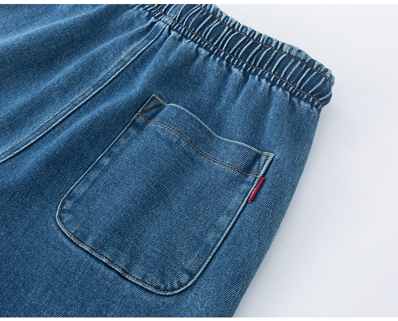 Elastic Waist Loose Jeans with Long Length image 17