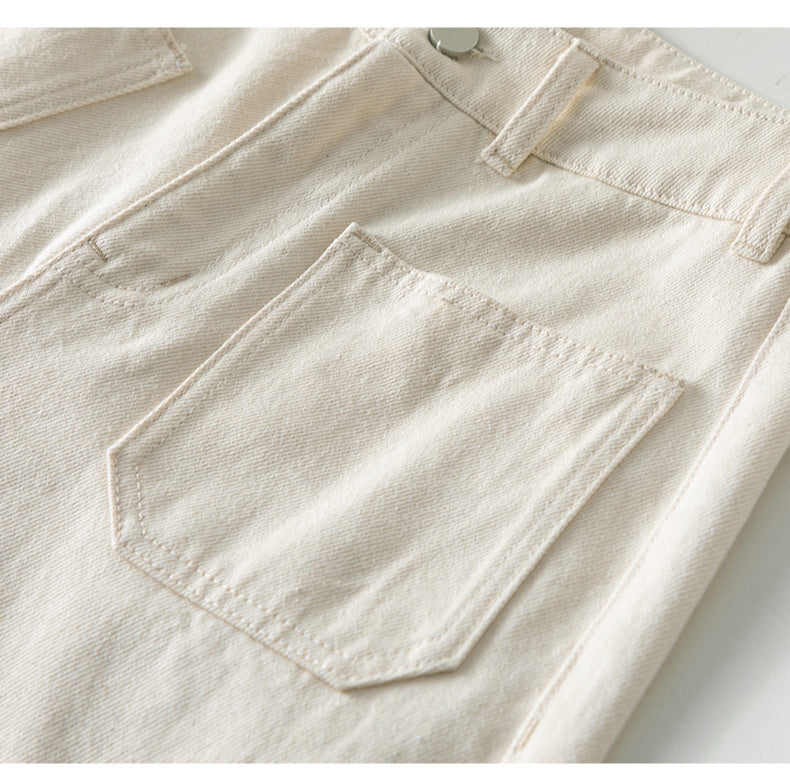 Cotton Denim Wide-leg Pants Loose High Waist Nine-point Pants image 15