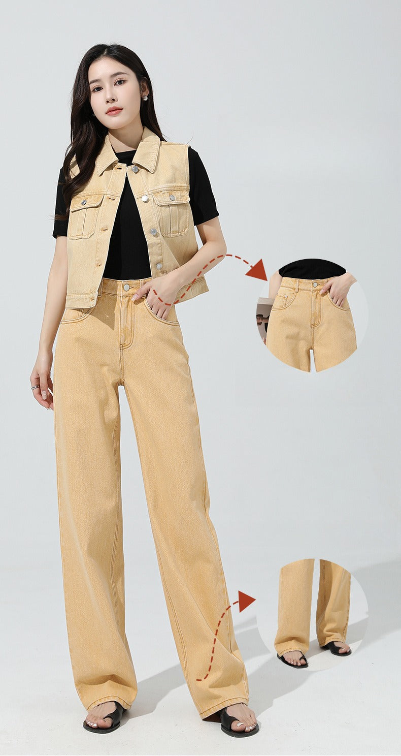 Cotton Jeans Loose Simple Wide-leg Mopping Pants image 8