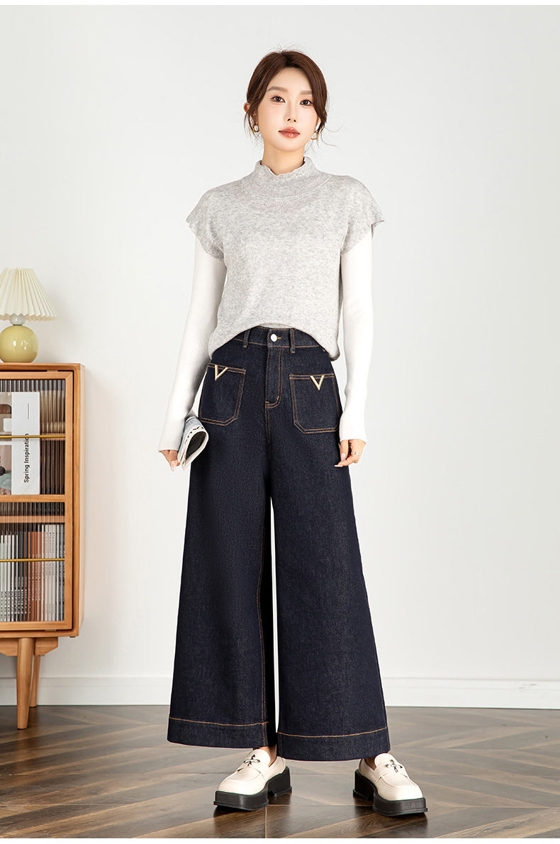 High Waisted Jeans Wide Leg Pants image 6