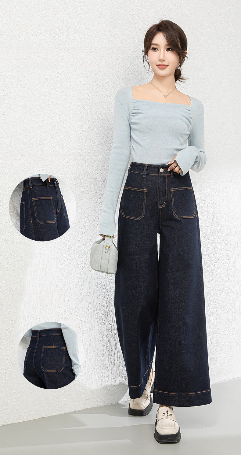 High Waist Wide Leg Cropped Jeans image 9