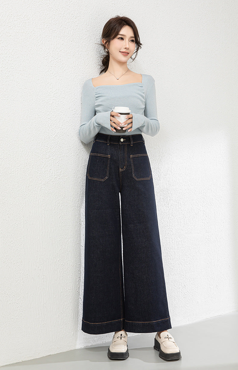 High Waist Wide Leg Cropped Jeans image 13