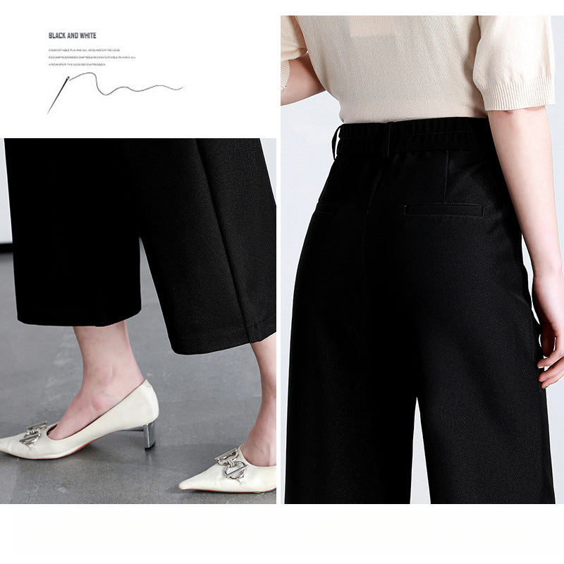 Loose Slim Casual Pants Thin Three-quarter Wide-leg Pants image 2