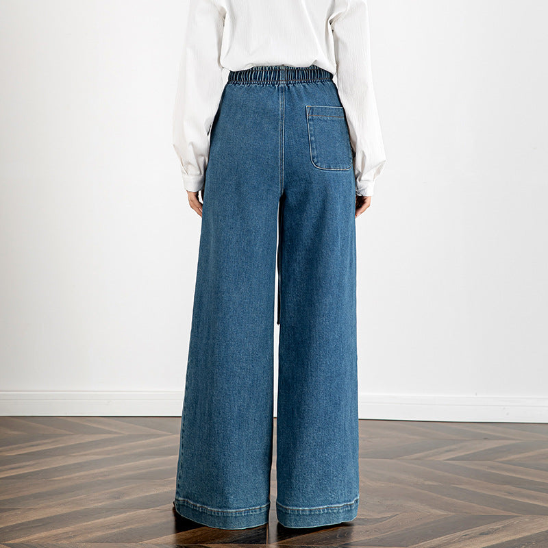 Elastic Waist Loose Jeans with Long Length image 3
