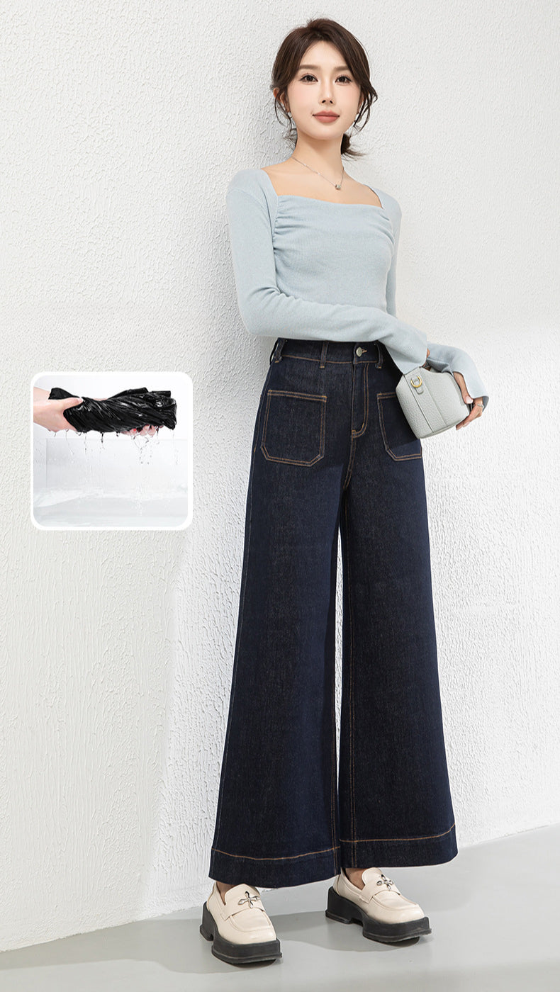 High Waist Wide Leg Cropped Jeans image 6