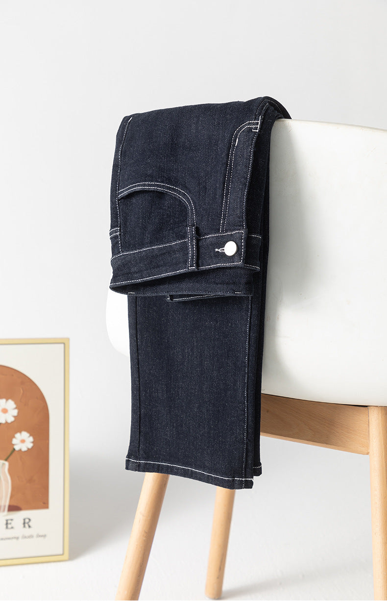 Denim Cigarette Pants High Waist All-match Straight Pants image 15