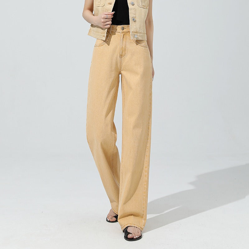 Cotton Jeans Loose Simple Wide-leg Mopping Pants image 0
