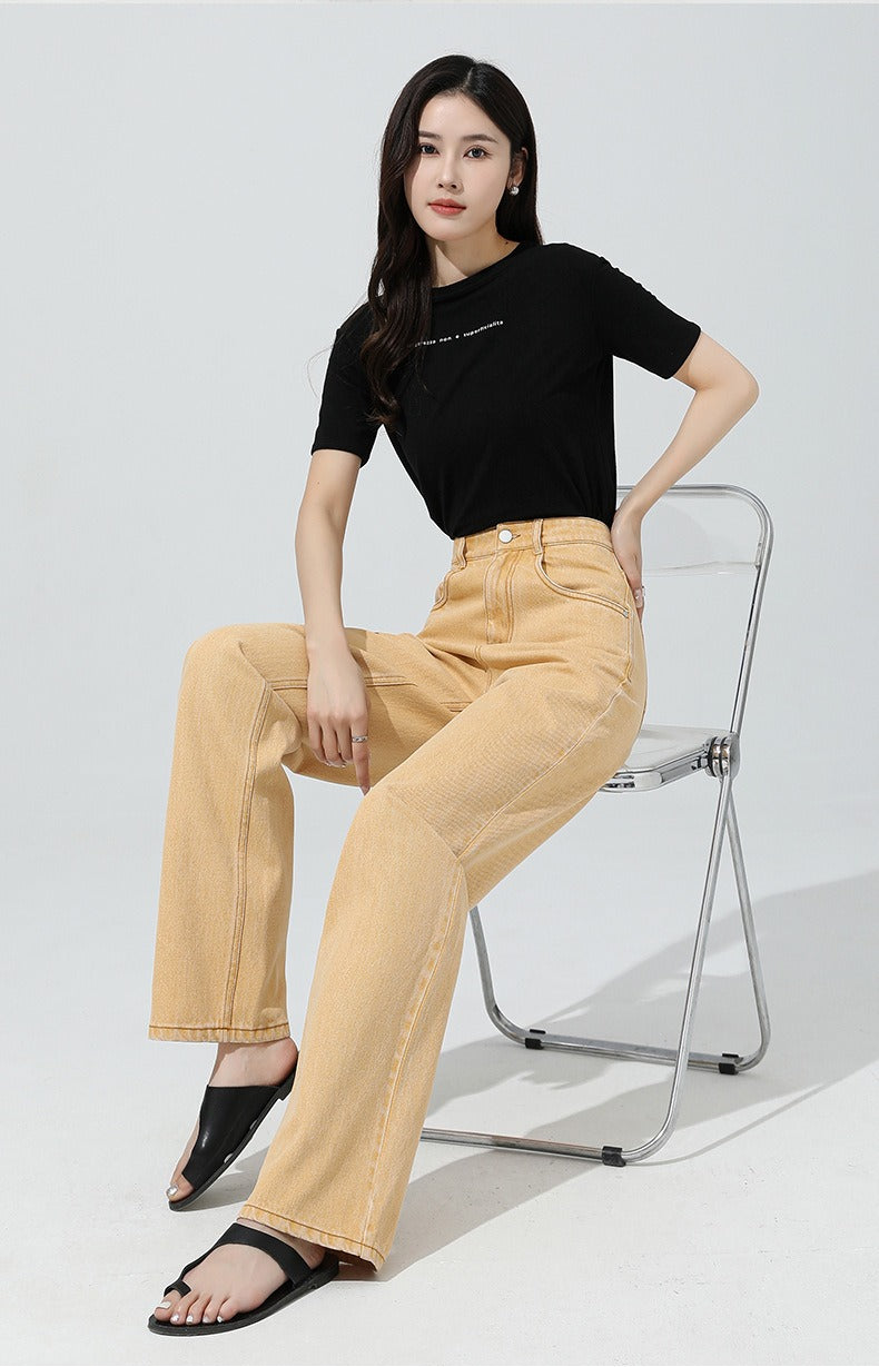 Cotton Jeans Loose Simple Wide-leg Mopping Pants image 13