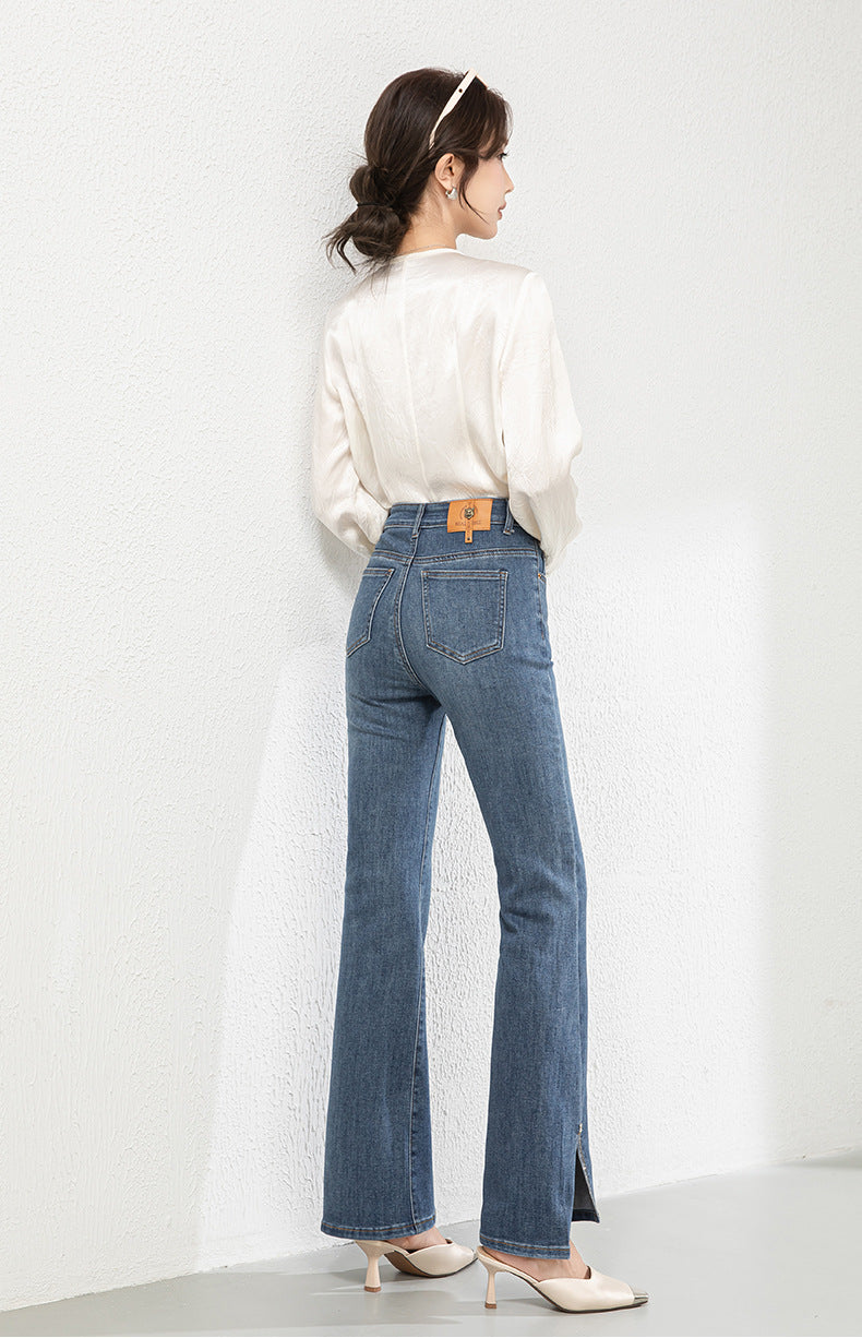 Diamond-studded Jeans High Waist Elastic Flared Pants image 14