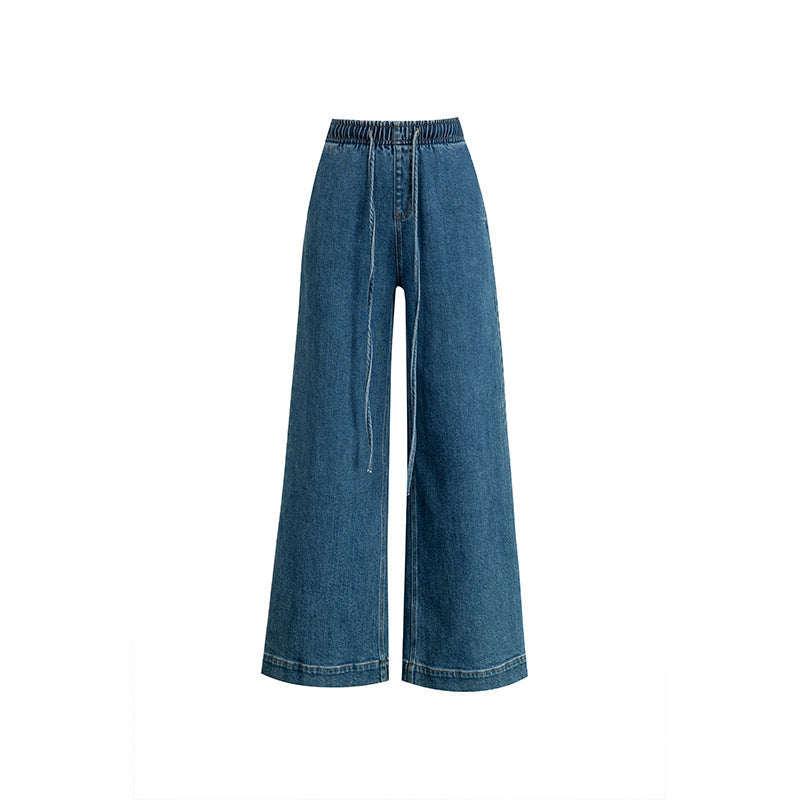 Elastic Waist Loose Jeans with Long Length image 4