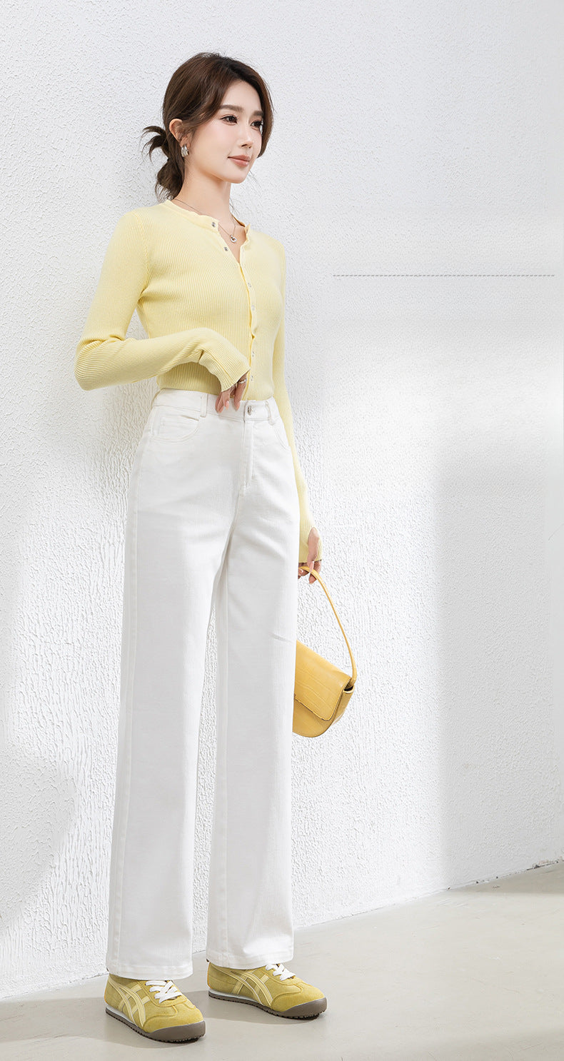 Denim Straight Pants High Waist Loose Nine-point Wide-leg Pants image 7