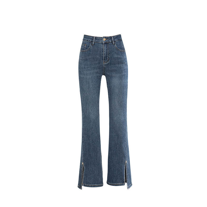 Diamond-studded Jeans High Waist Elastic Flared Pants image 4