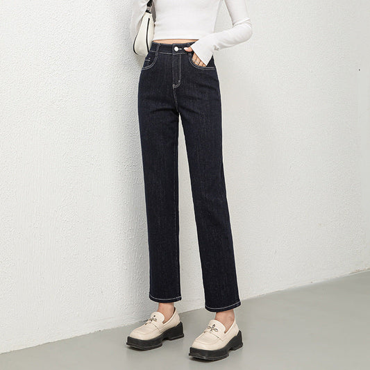 Denim Cigarette Pants High Waist All-match Straight Pants image 1