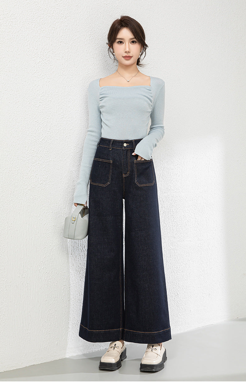High Waist Wide Leg Cropped Jeans image 12