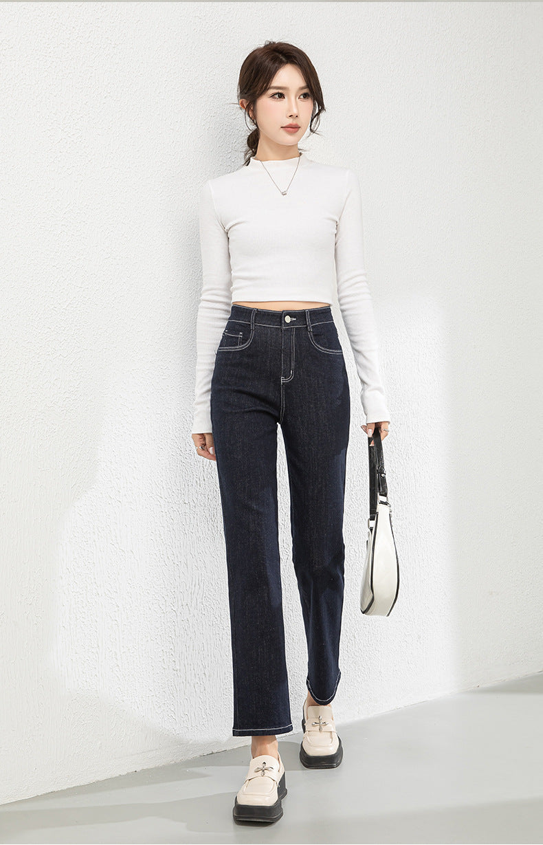 Denim Cigarette Pants High Waist All-match Straight Pants image 13