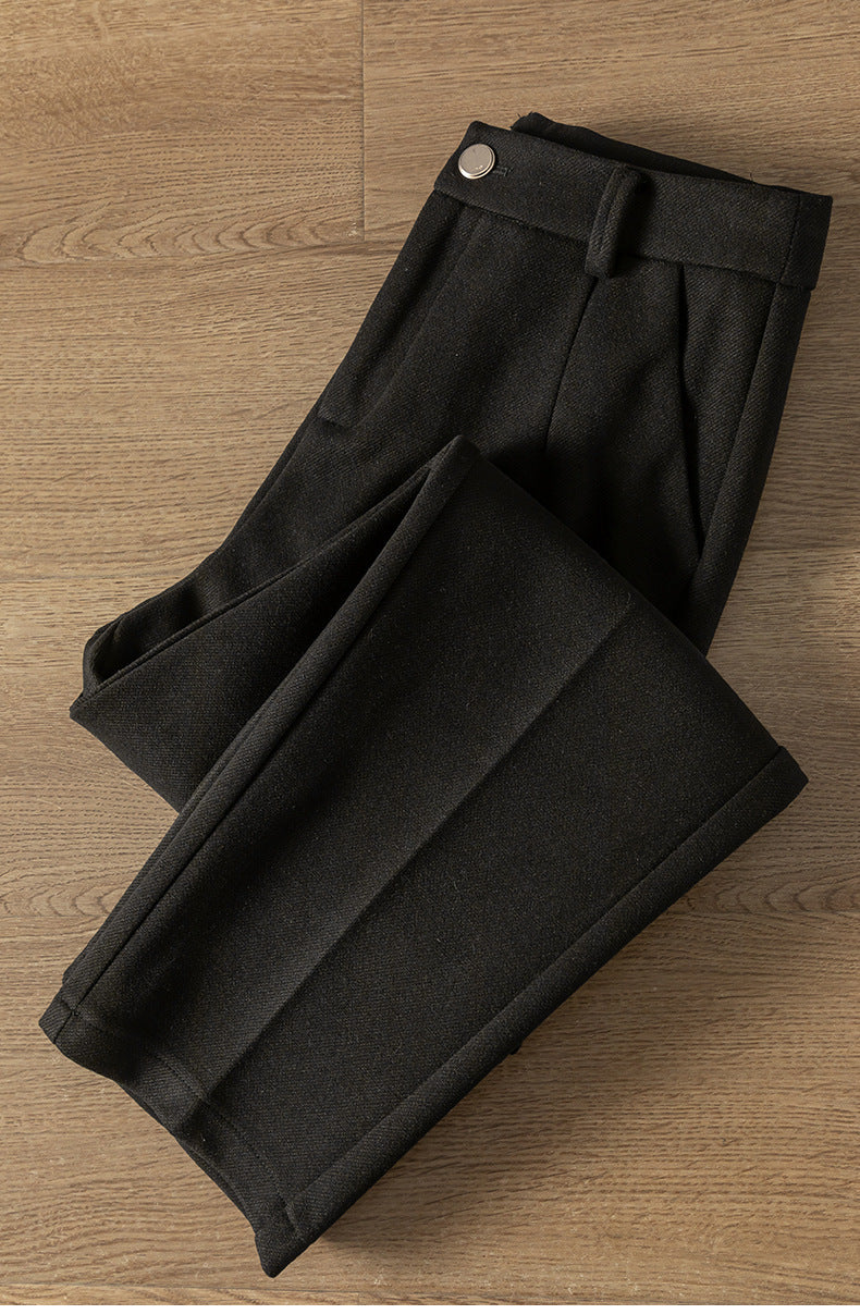 Casual High Waist Straight Maillard Trousers image 11