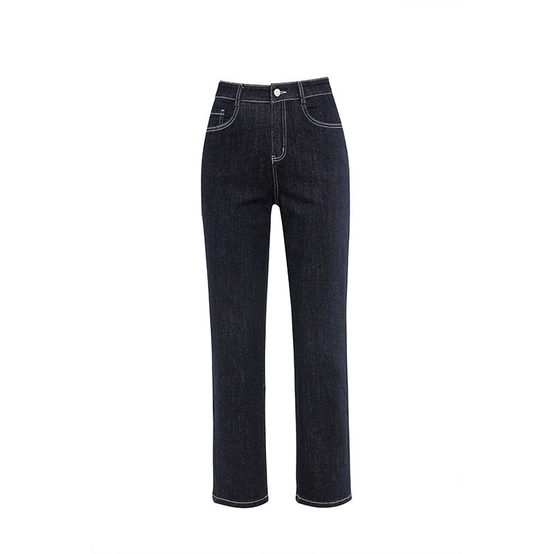 Denim Cigarette Pants High Waist All-match Straight Pants image 4
