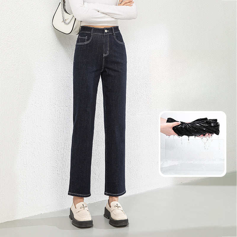 Denim Cigarette Pants High Waist All-match Straight Pants image 0