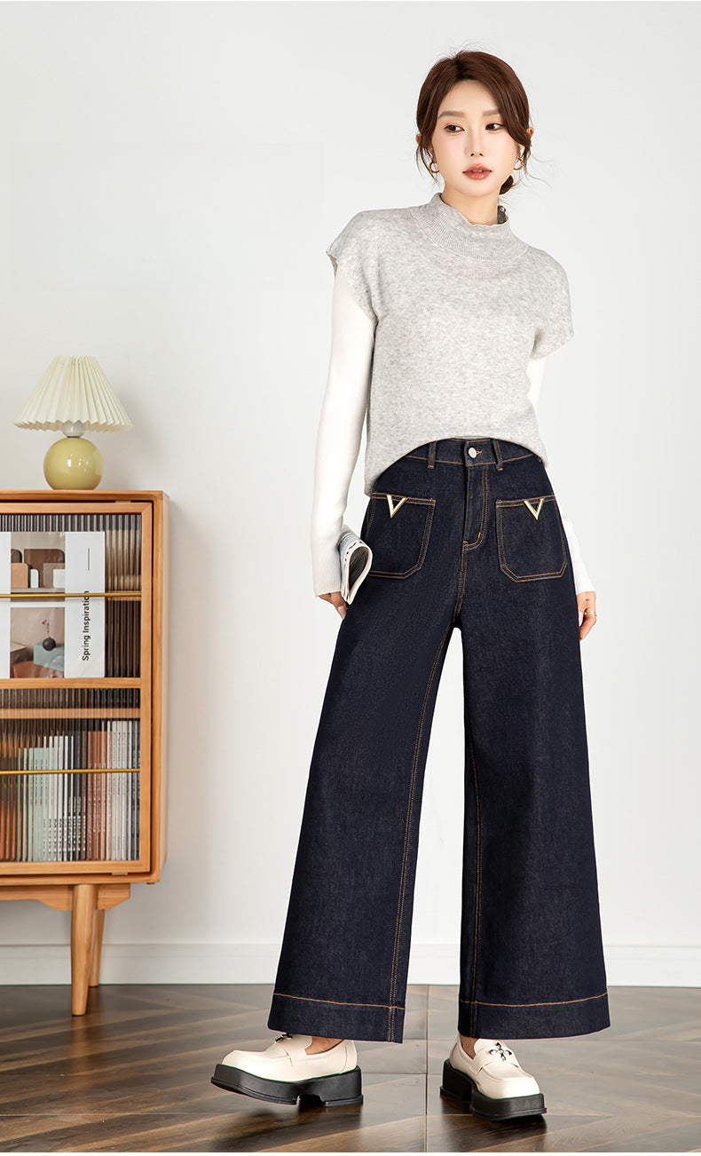 High Waisted Jeans Wide Leg Pants image 7