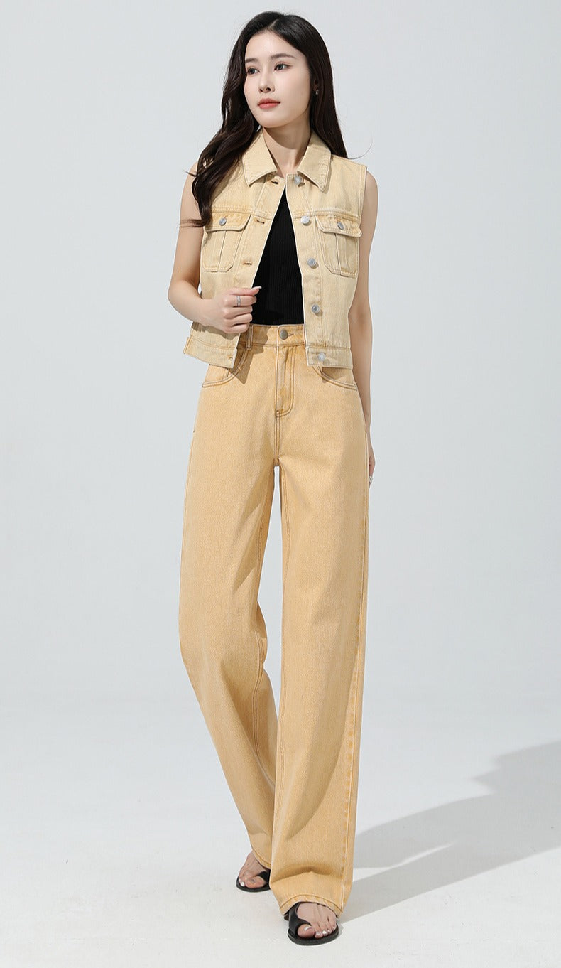 Cotton Jeans Loose Simple Wide-leg Mopping Pants image 6