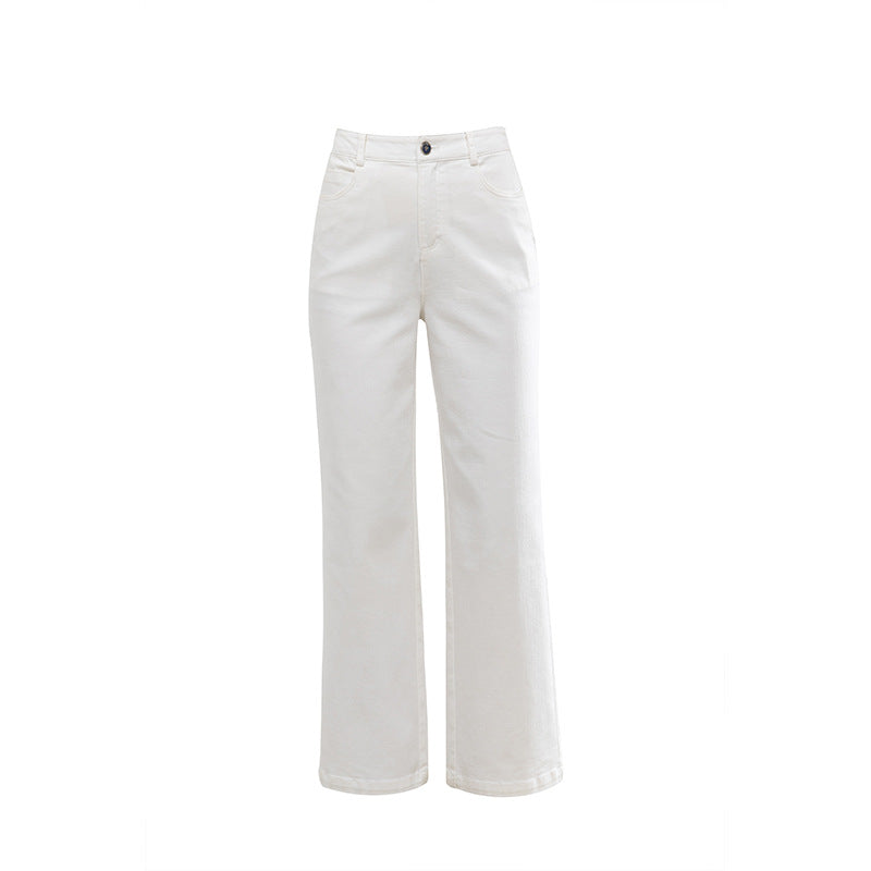 Denim Straight Pants High Waist Loose Nine-point Wide-leg Pants image 4