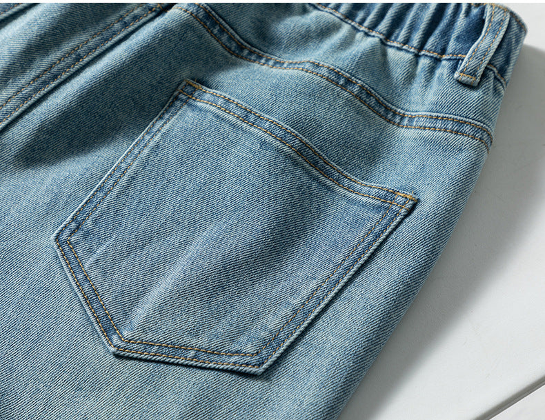 Elastic Waist Loose Jeans High Waist Drape Wide Leg Pants image 20