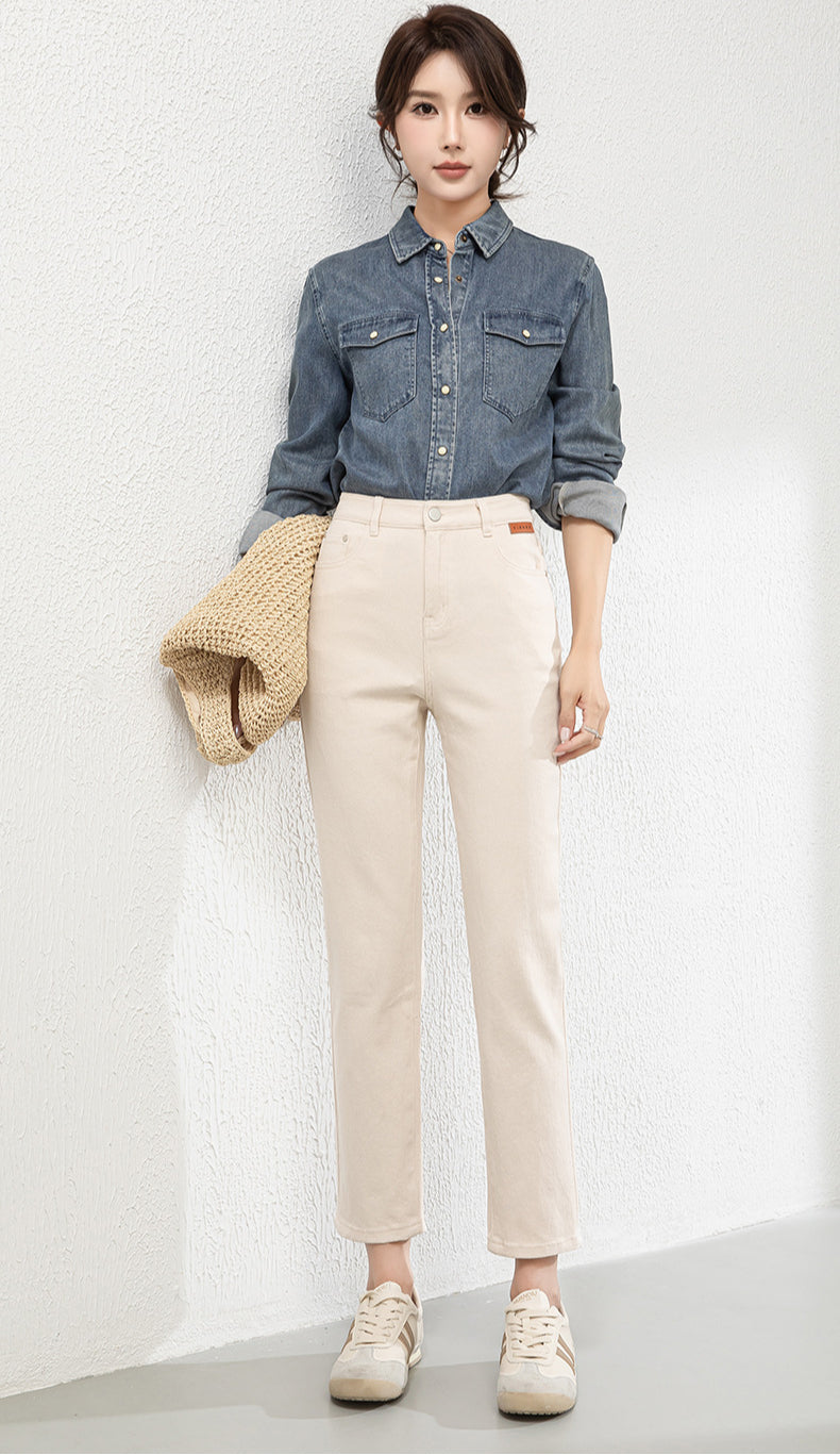 Cigarette Ankle Pants Stretch Soft Straight Jeans image 7