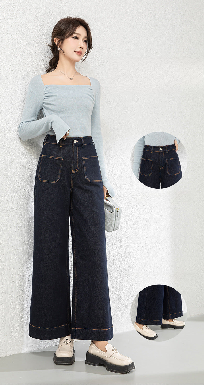 High Waist Wide Leg Cropped Jeans image 8