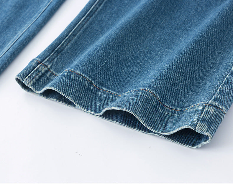 Elastic Waist Loose Jeans with Long Length image 18
