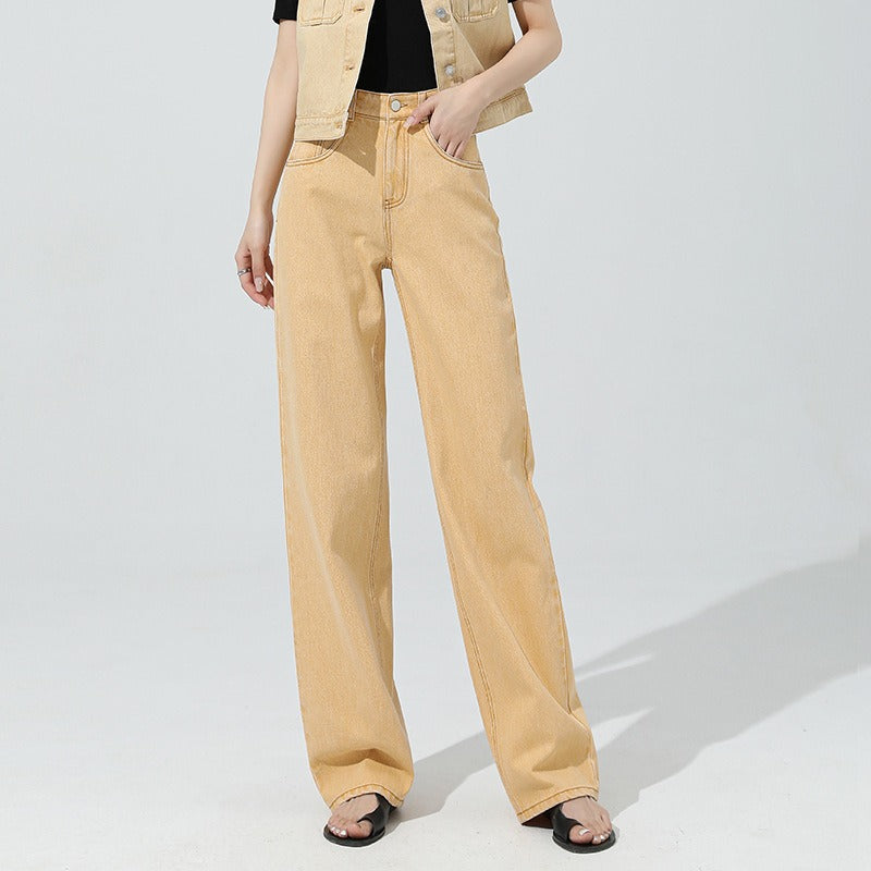 Cotton Jeans Loose Simple Wide-leg Mopping Pants image 5