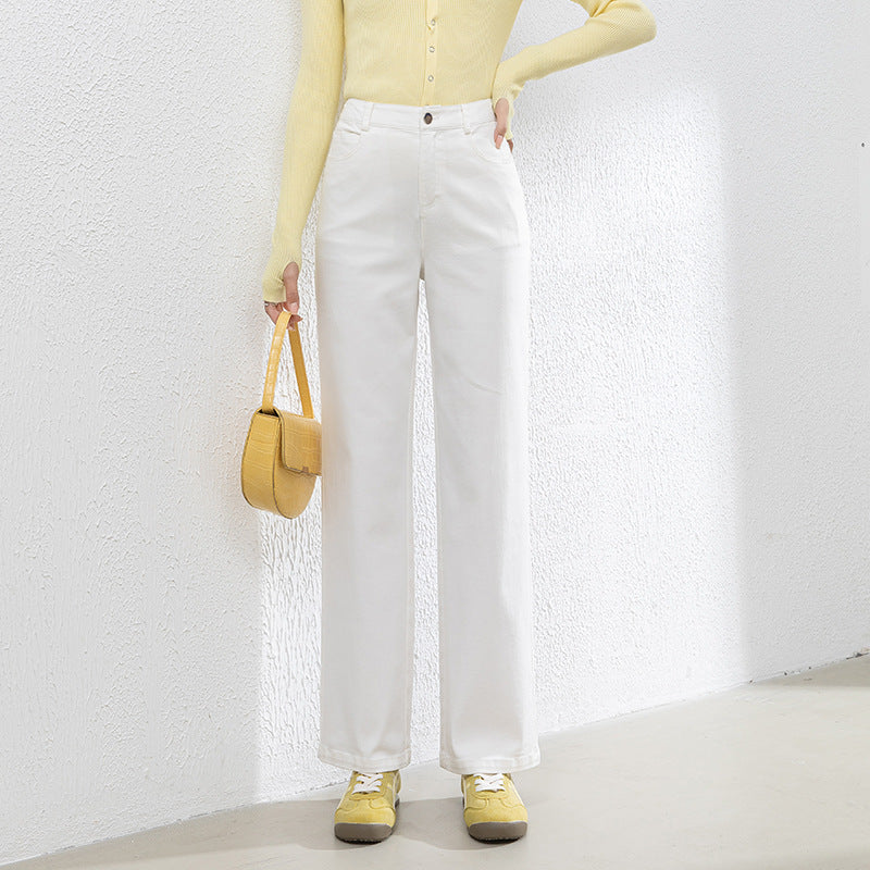 Denim Straight Pants High Waist Loose Nine-point Wide-leg Pants image 5