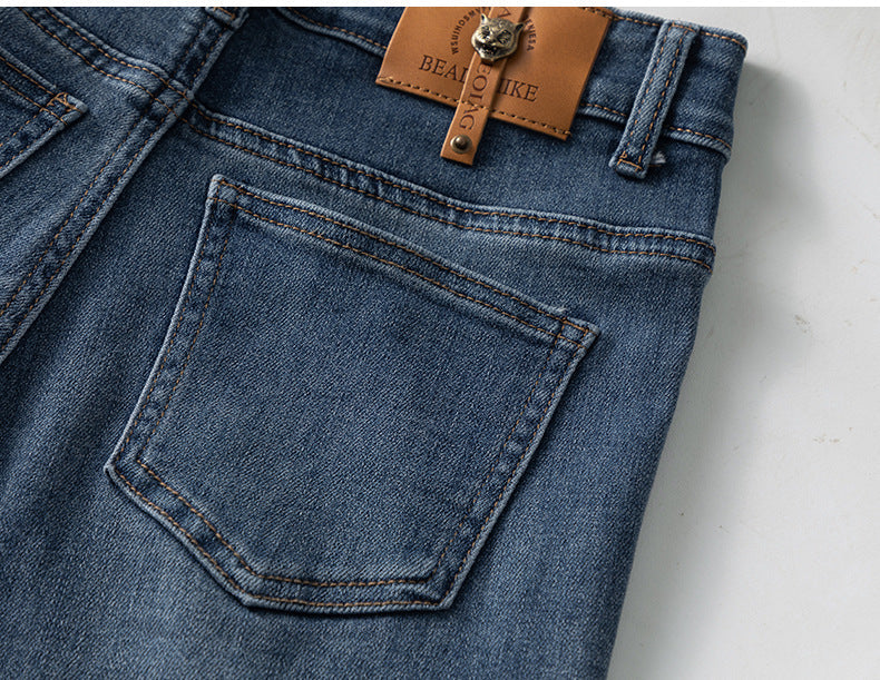 Diamond-studded Jeans High Waist Elastic Flared Pants image 18
