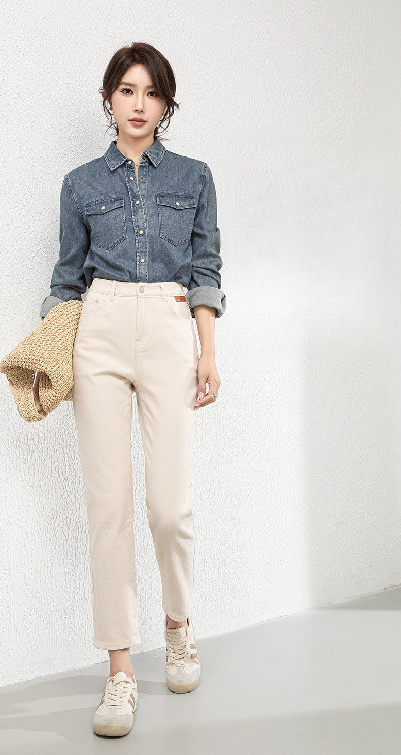 Cigarette Ankle Pants Stretch Soft Straight Jeans image 9