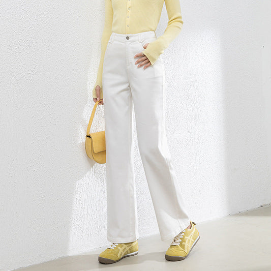 Denim Straight Pants High Waist Loose Nine-point Wide-leg Pants image 1