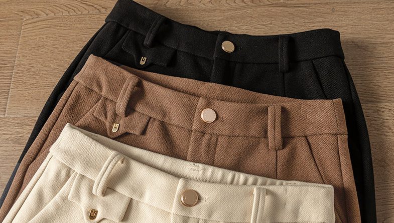 Casual High Waist Straight Maillard Trousers image 16