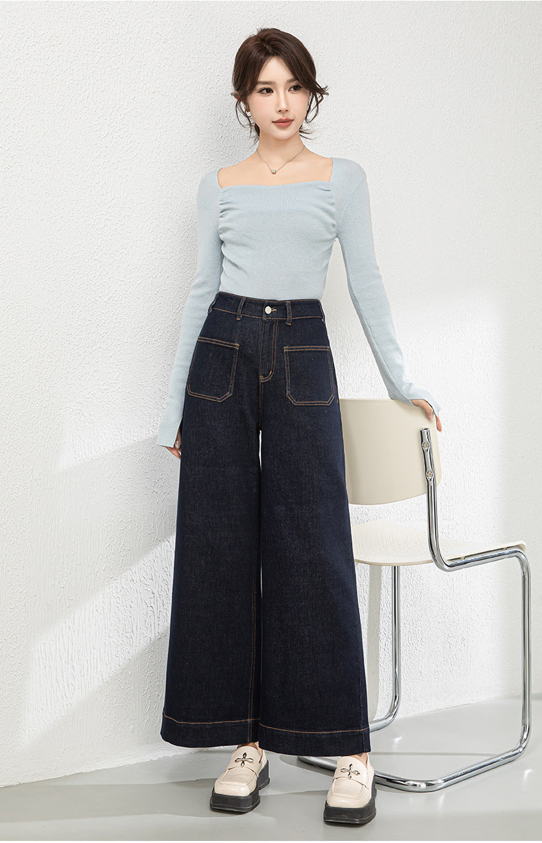 High Waist Wide Leg Cropped Jeans image 15