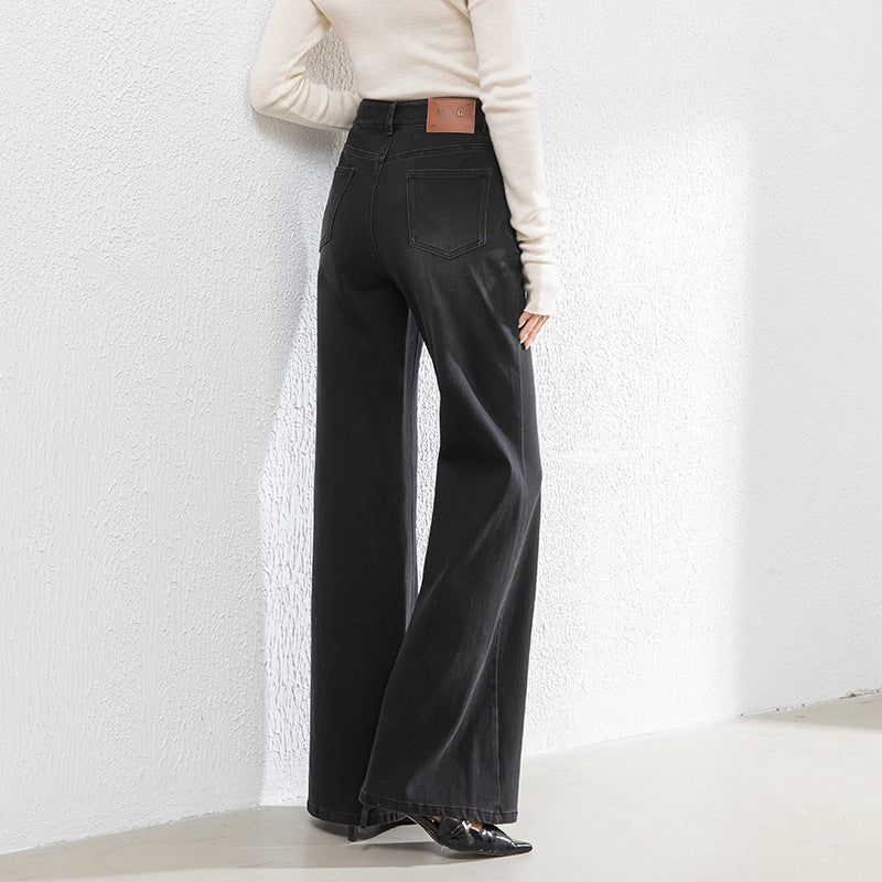 High Waist Jeans Loose Drape Mopping Pants image 3