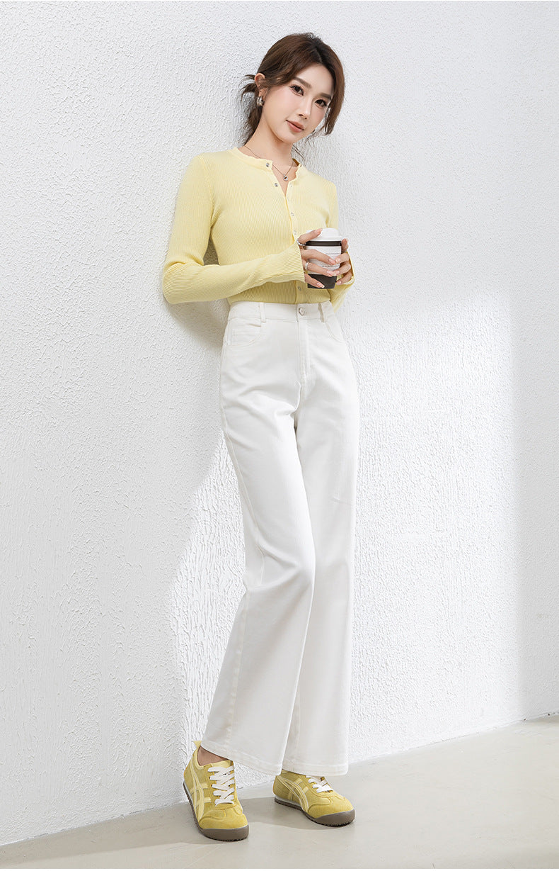 Denim Straight Pants High Waist Loose Nine-point Wide-leg Pants image 13