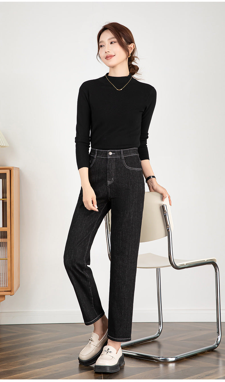 High-waisted Slim-fit Fade-resistant Straight-leg Trousers image 19