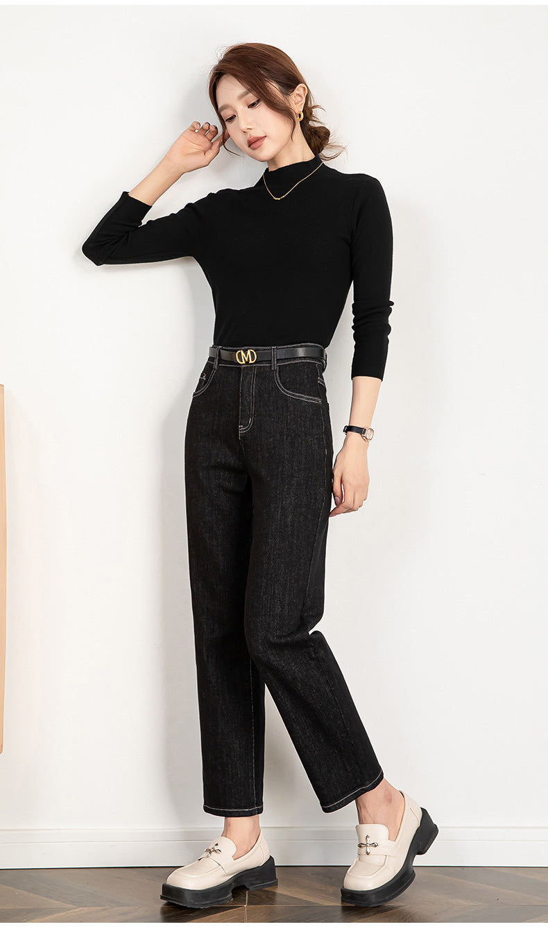 High-waisted Slim-fit Fade-resistant Straight-leg Trousers image 18