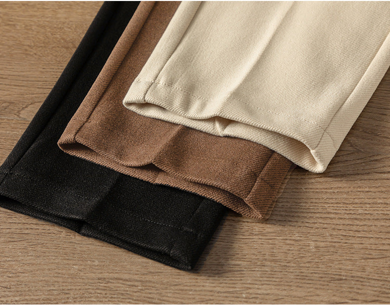 Casual High Waist Straight Maillard Trousers image 17
