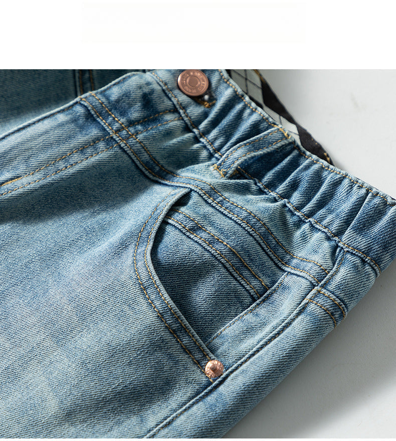 Elastic Waist Loose Jeans High Waist Drape Wide Leg Pants image 17