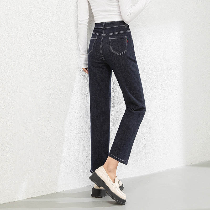 Denim Cigarette Pants High Waist All-match Straight Pants image 3