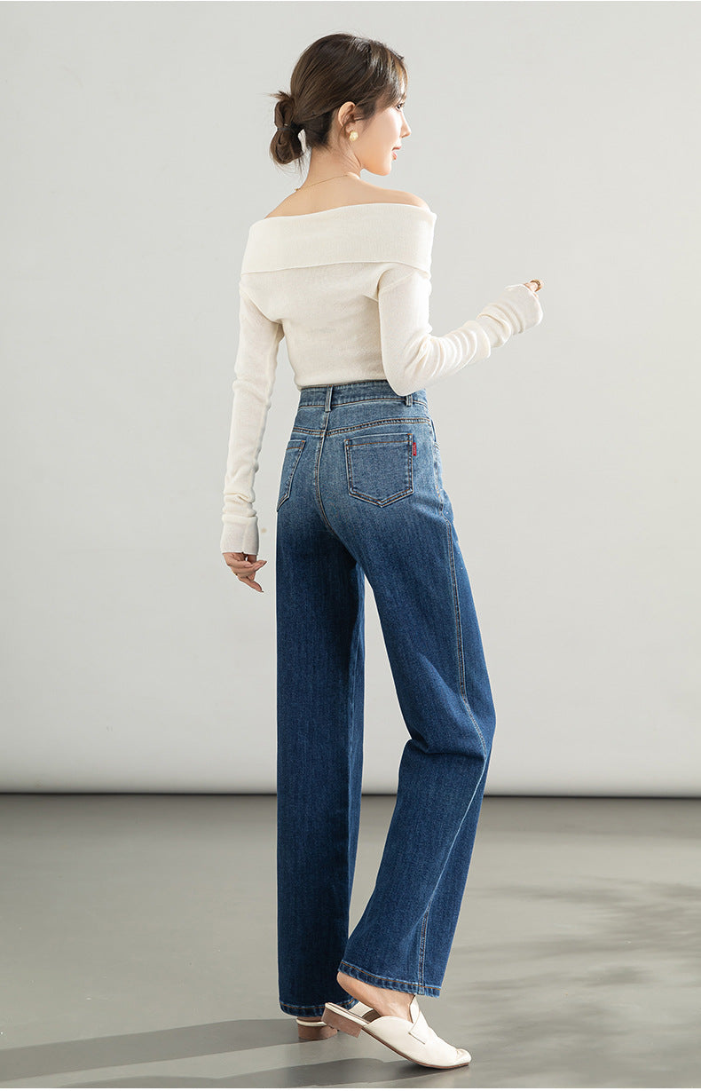 Hot Diamond Gradient Shadow Jeans High Waist Wide Leg Pants image 14