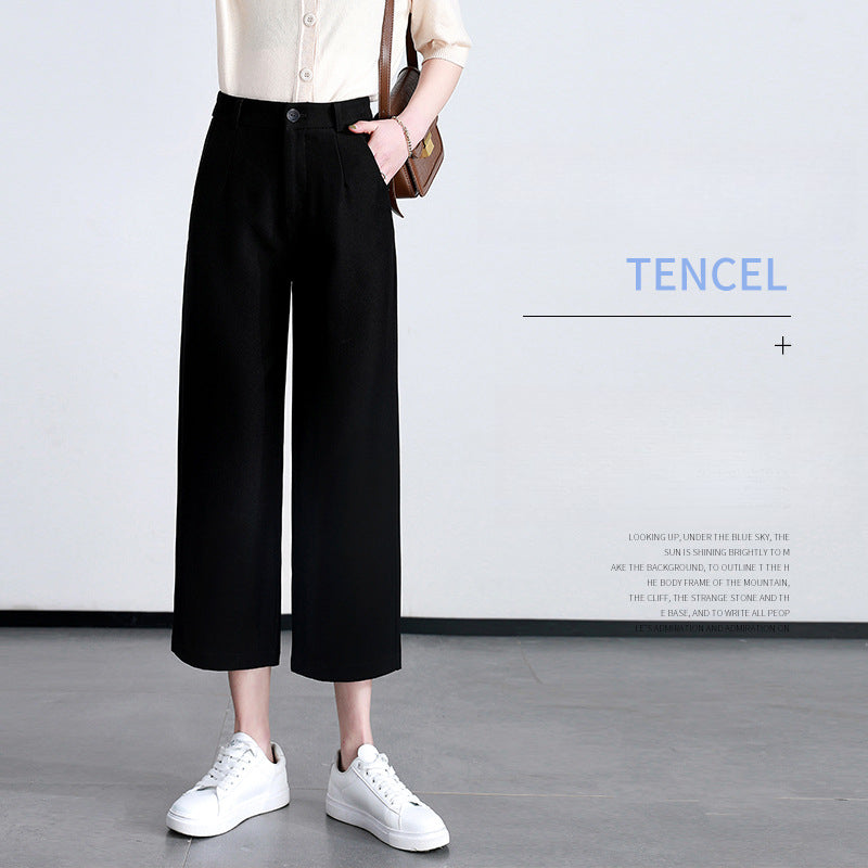Loose Slim Casual Pants Thin Three-quarter Wide-leg Pants image 1