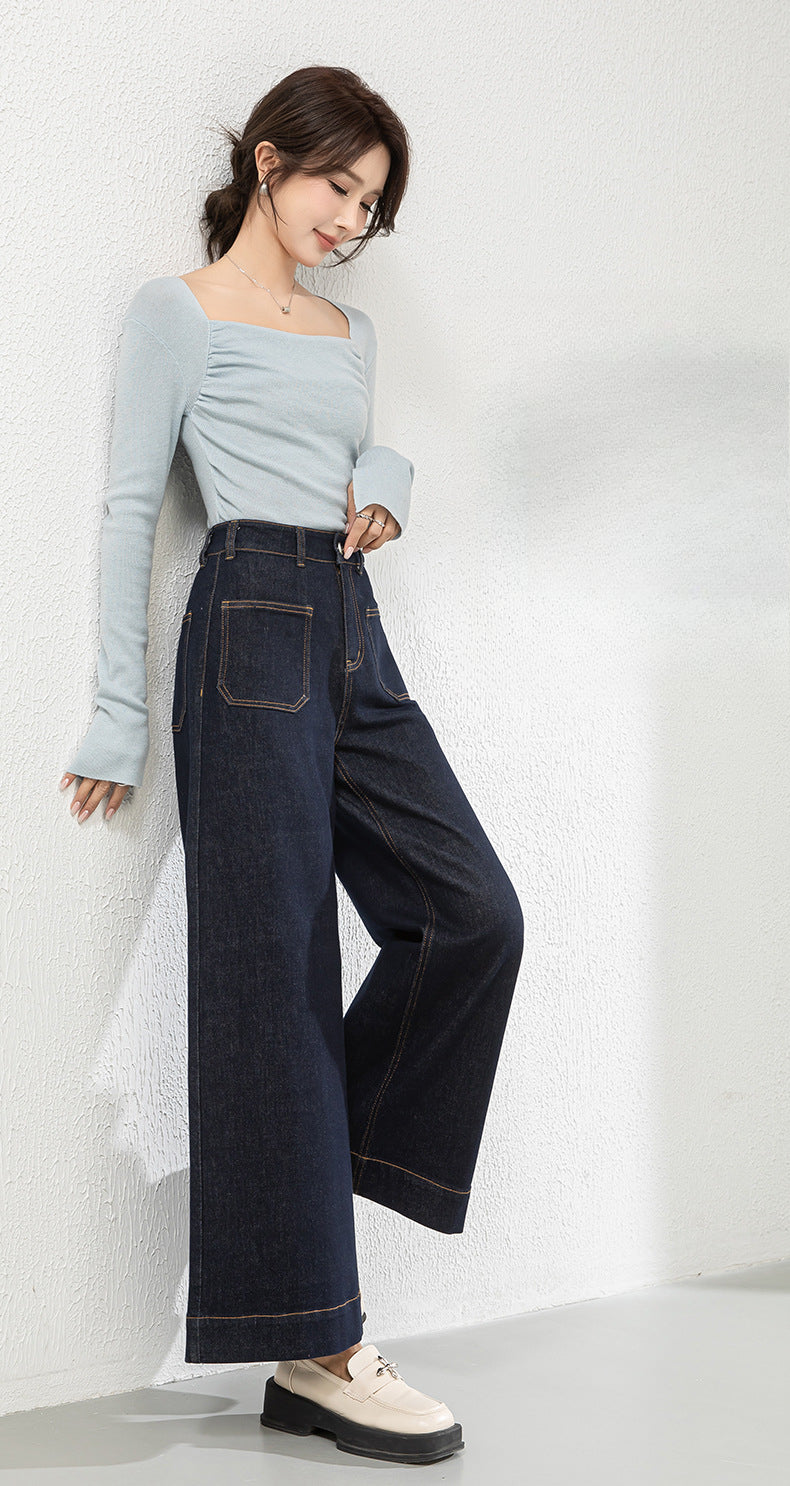 High Waist Wide Leg Cropped Jeans image 7