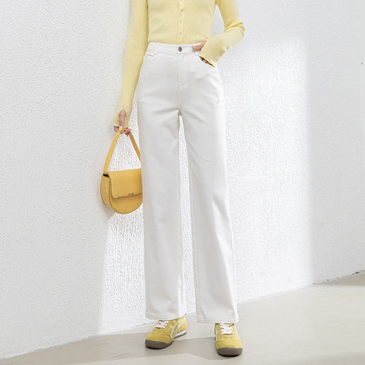 Denim Straight Pants High Waist Loose Nine-point Wide-leg Pants image 0