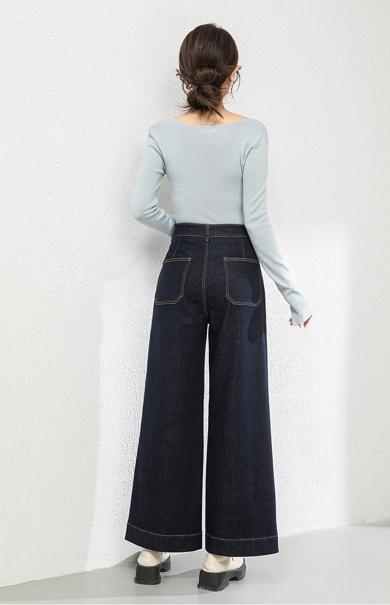 High Waist Wide Leg Cropped Jeans image 16
